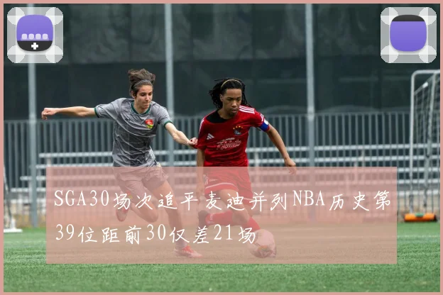 SGA30场次追平麦迪并列NBA历史第39位距前30仅差21场